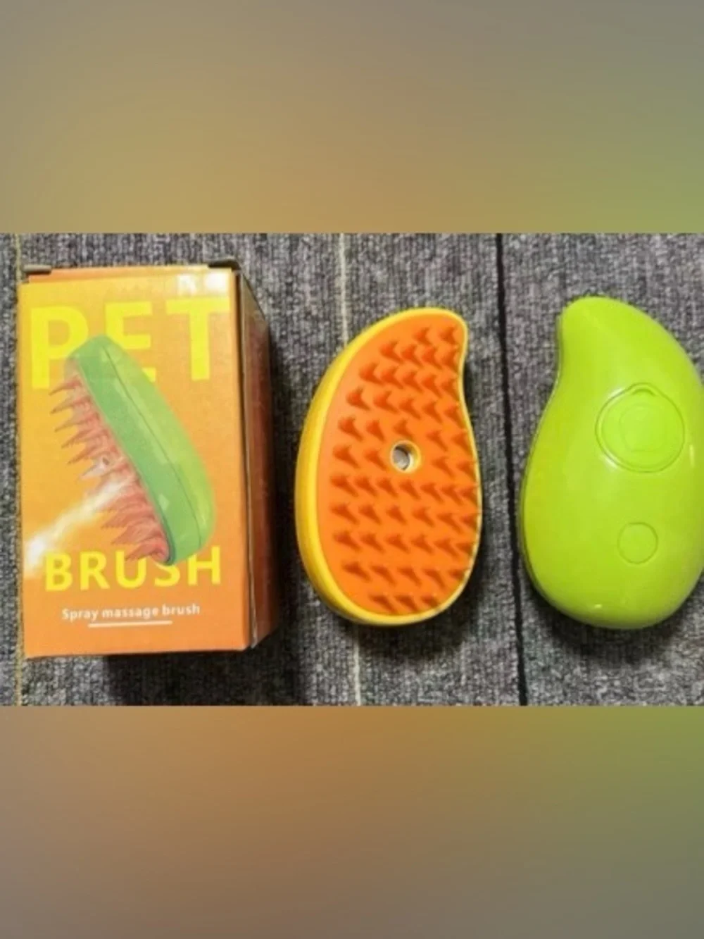 Electric Pet Hair Removal Brush Soft Silicone Steam Comb Cat &Dog Grooming GREEN